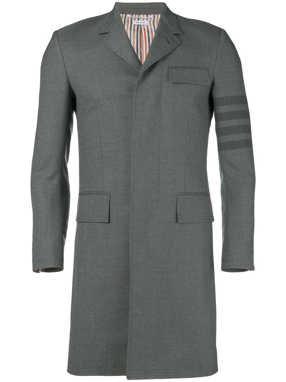 4-Bar mid-length coat by THOM BROWNE