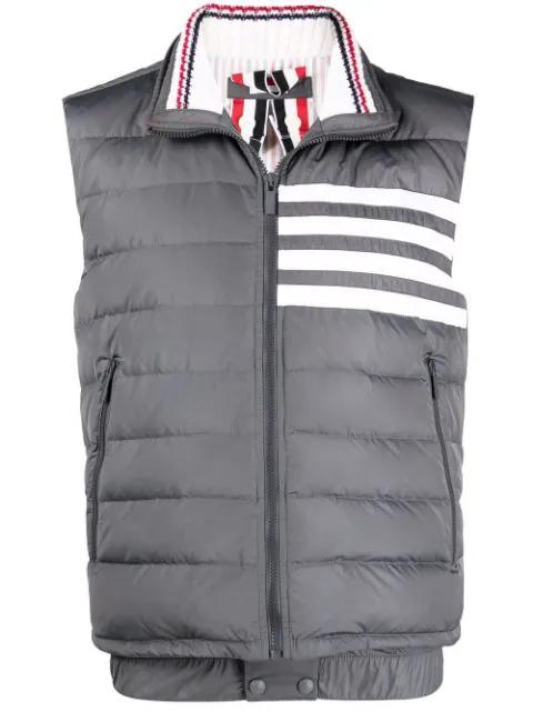 4-Bar motif puffer gilet by THOM BROWNE