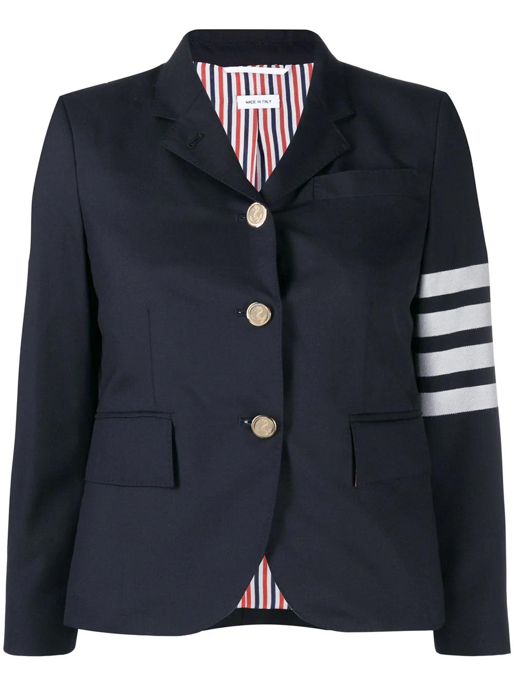 4-Bar plain weave suiting jacket by THOM BROWNE