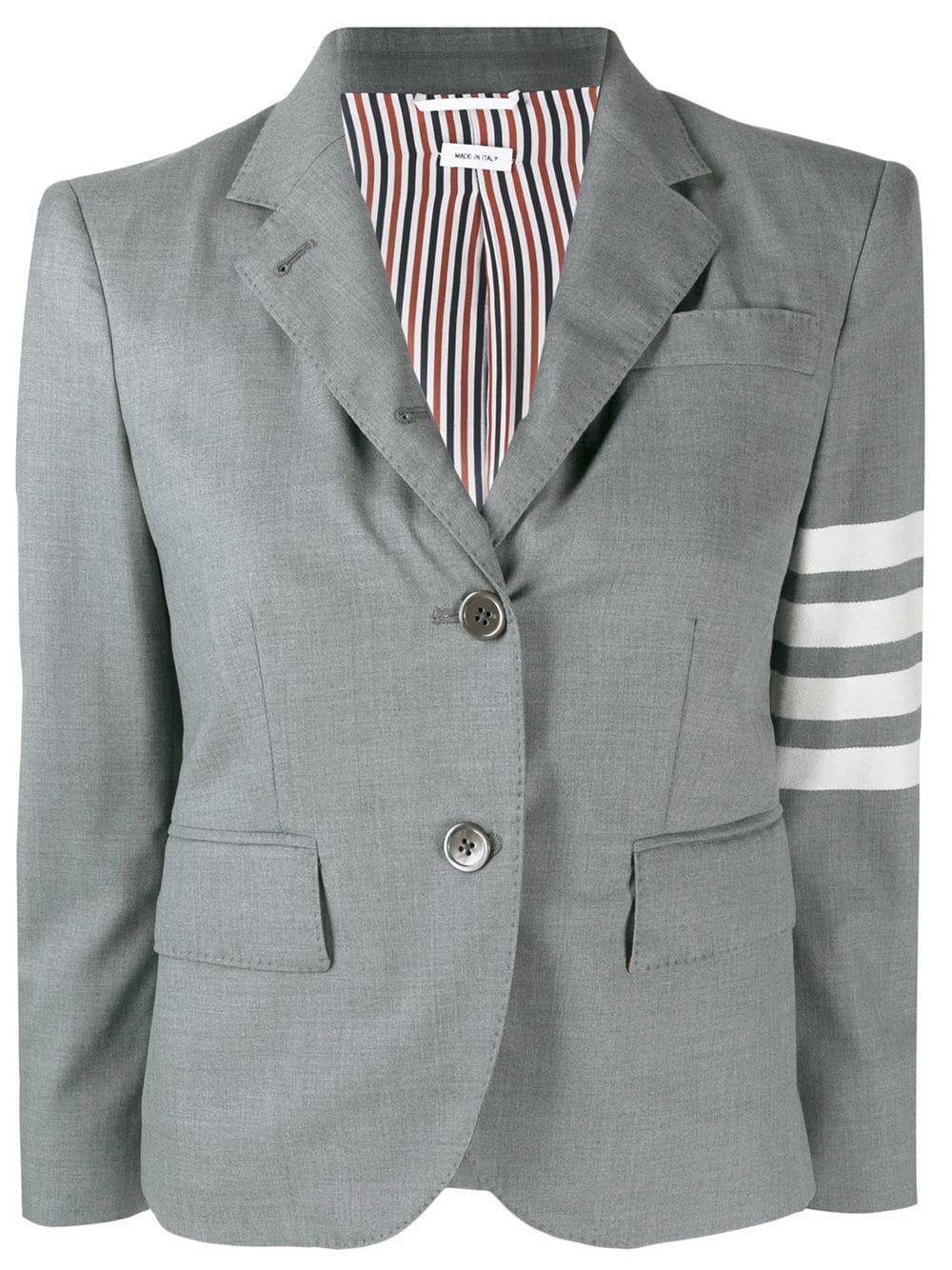 4-Bar plain weave suiting jacket by THOM BROWNE
