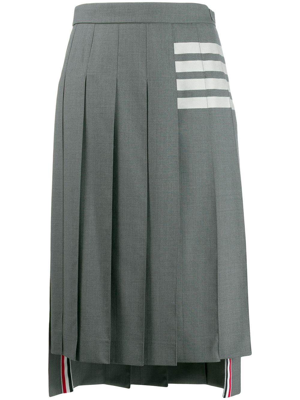 4-Bar pleated skirt by THOM BROWNE