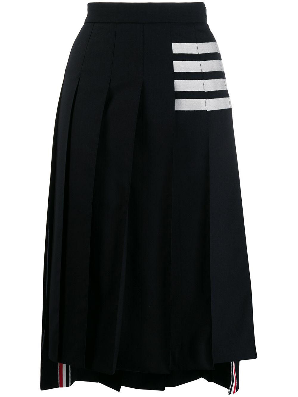4-Bar pleated skirt by THOM BROWNE