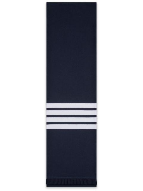 4-Bar ribbed scarf by THOM BROWNE