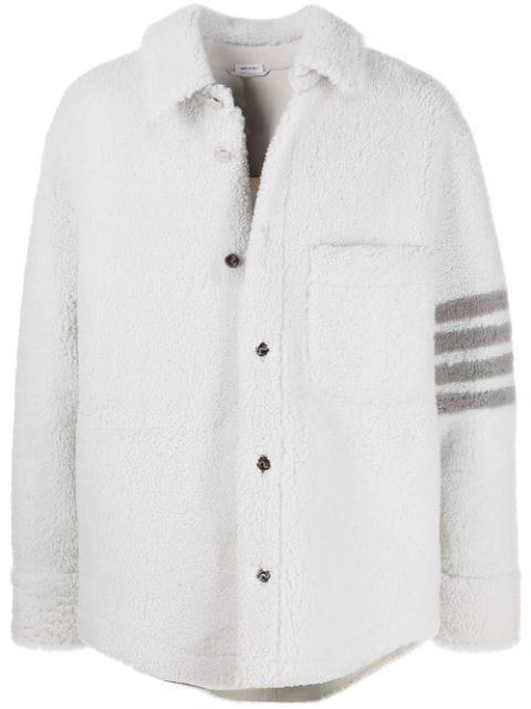 4-Bar shearling jacket by THOM BROWNE