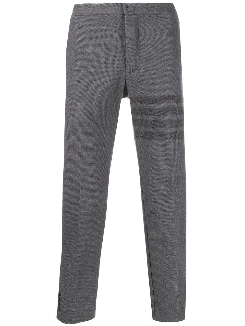 4-Bar slim-fit tonal trousers by THOM BROWNE