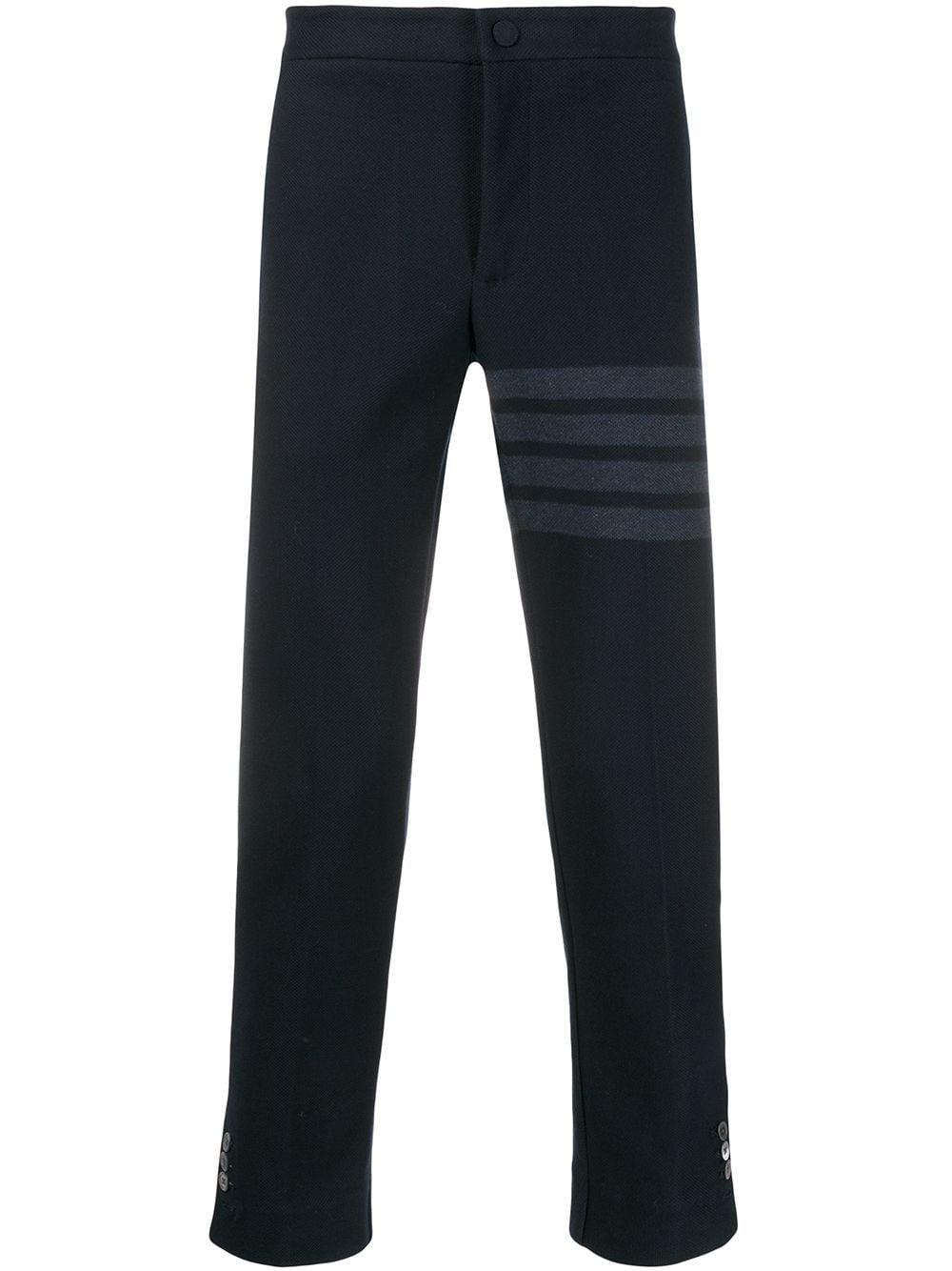 4-Bar slim-fit tonal trousers by THOM BROWNE