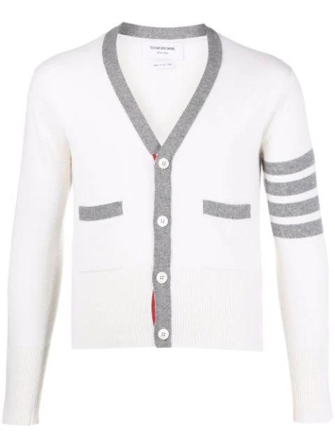 4-Bar stripe cashmere cardigan by THOM BROWNE