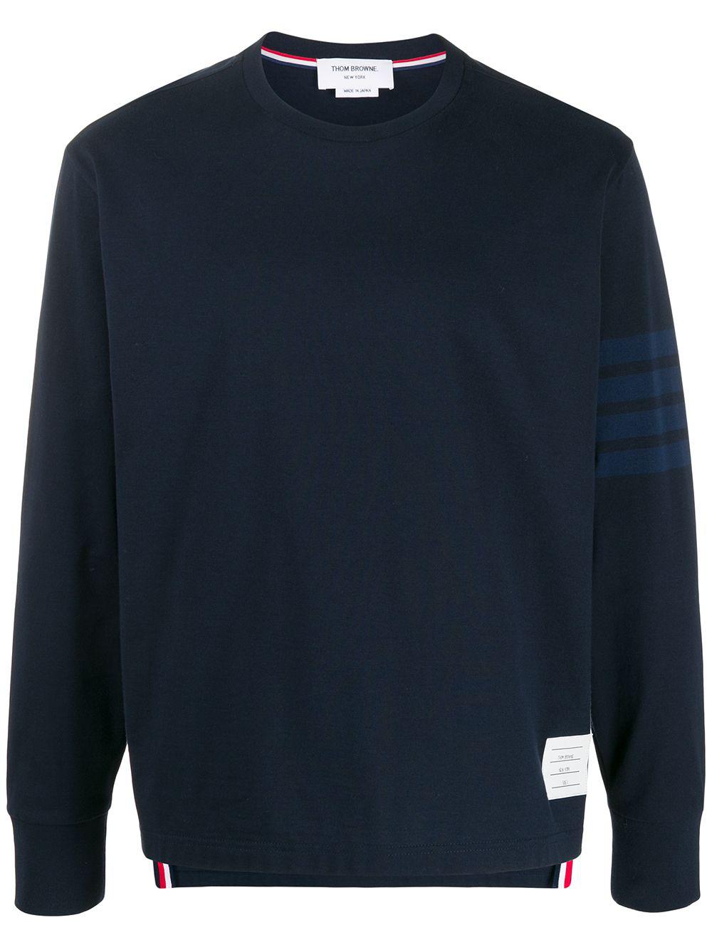 4-Bar stripe cotton T-shirt by THOM BROWNE