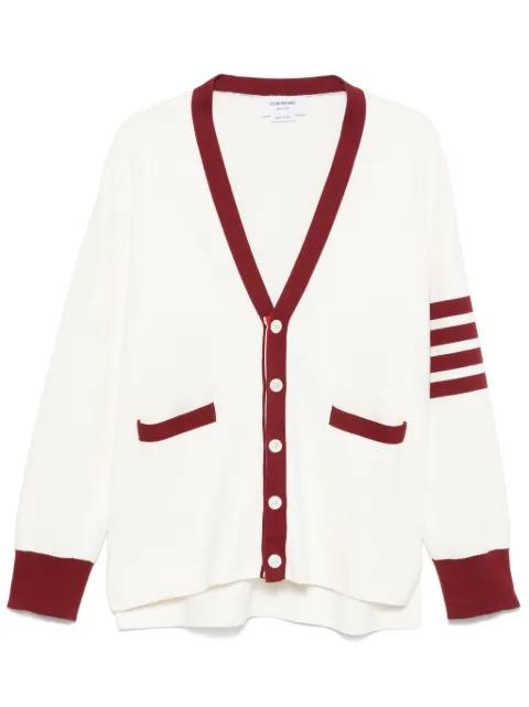 4-Bar stripe cotton cardigan by THOM BROWNE