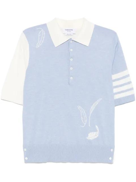 4-Bar stripe cotton polo shirt by THOM BROWNE