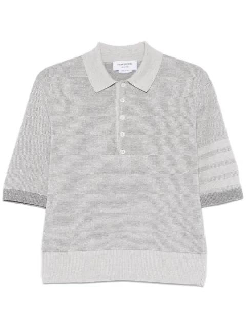 4-Bar stripe cotton polo shirt by THOM BROWNE