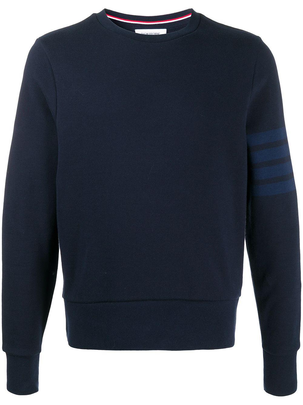 4-Bar stripe cotton sweatshirt by THOM BROWNE