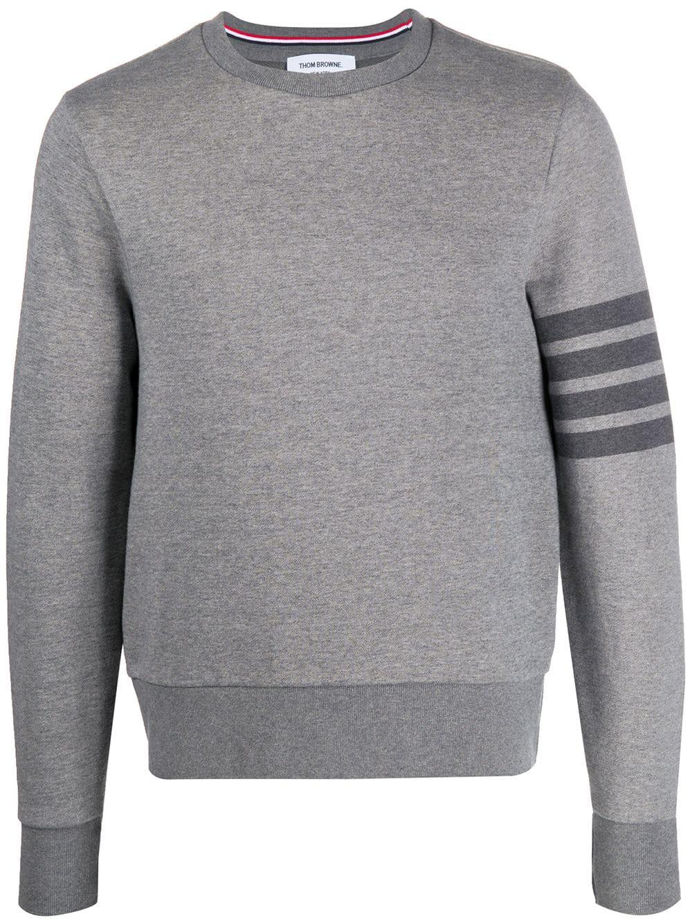 4-Bar stripe cotton sweatshirt by THOM BROWNE