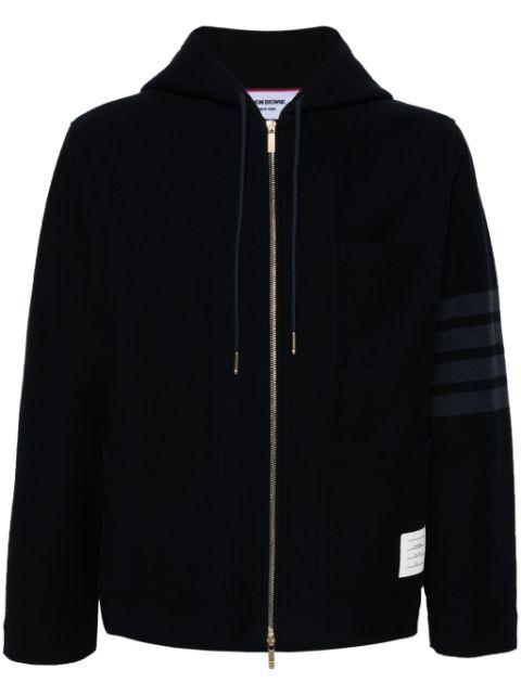 4 Bar-stripe hoodied jacket by THOM BROWNE