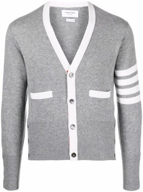 4-Bar stripe knit cardigan by THOM BROWNE