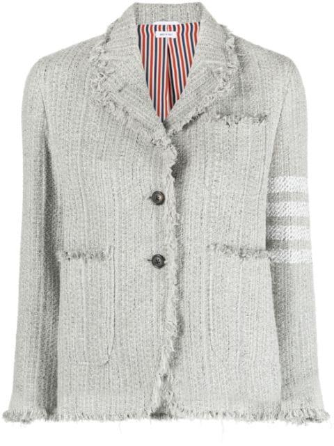 4 Bar-stripe tweed jacket by THOM BROWNE