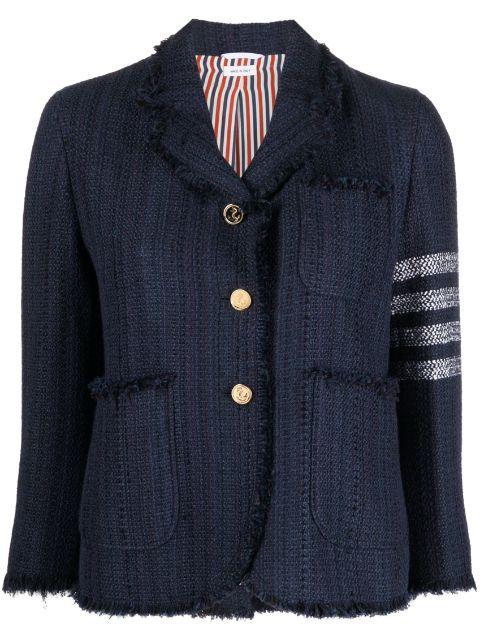 4 Bar-stripe tweed jacket by THOM BROWNE