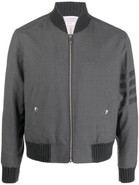 4-Bar stripe wool bomber jacket by THOM BROWNE