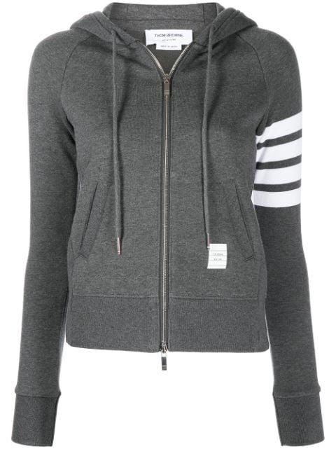 4-Bar stripe zip-fastening hoodie by THOM BROWNE