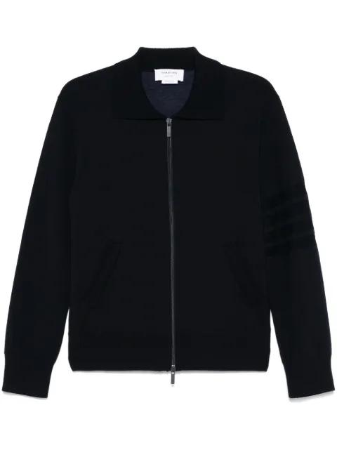 4-Bar stripe zipped cardigan by THOM BROWNE