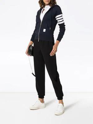 4-Bar zip-fastening hoodie by THOM BROWNE