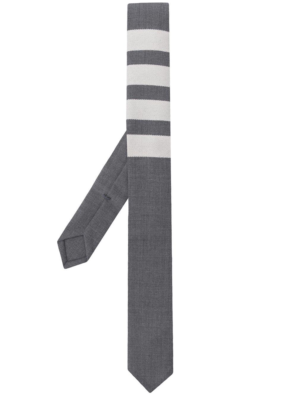 4-bar plain weave tie by THOM BROWNE