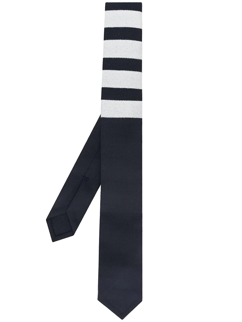 4-bar plain weave tie by THOM BROWNE