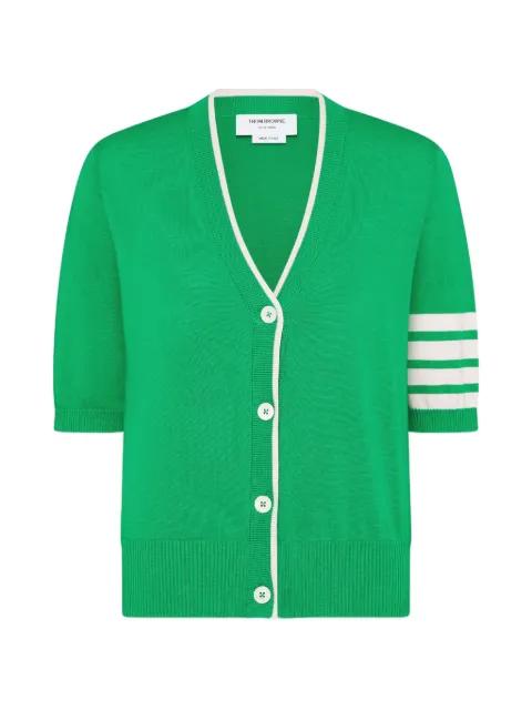 4-bar short-sleeve cardigan by THOM BROWNE