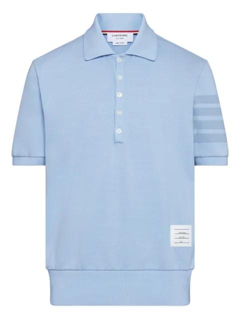 4-bar stripe-detail button-fastening polo shirt by THOM BROWNE