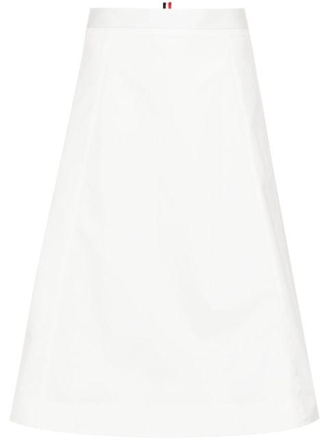 A-line cotton midi skirt by THOM BROWNE