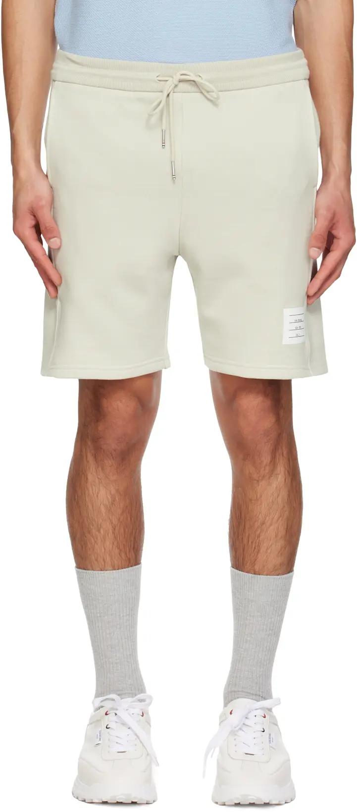 Beige Classic Loopback 4-Bar Sweat Shorts by THOM BROWNE