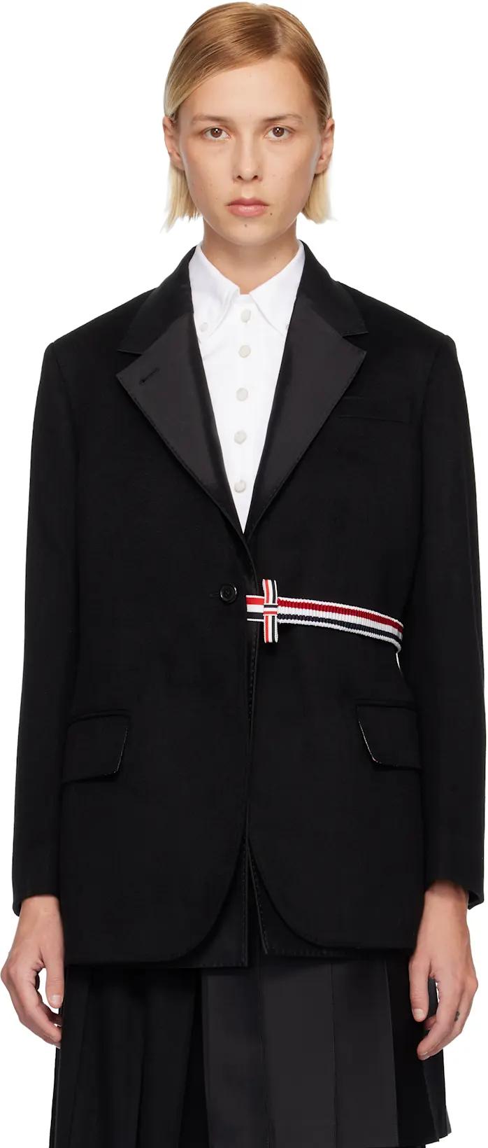 Black Cashmere Wool 2-In-1 Sport Blazer by THOM BROWNE
