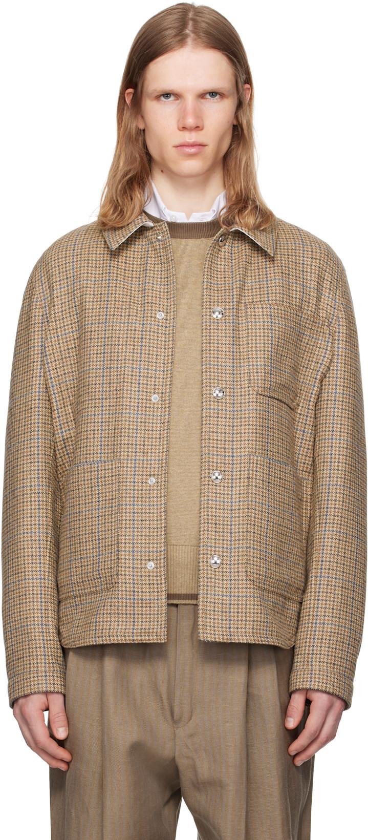 Brown Snap Utility Jacket by THOM BROWNE