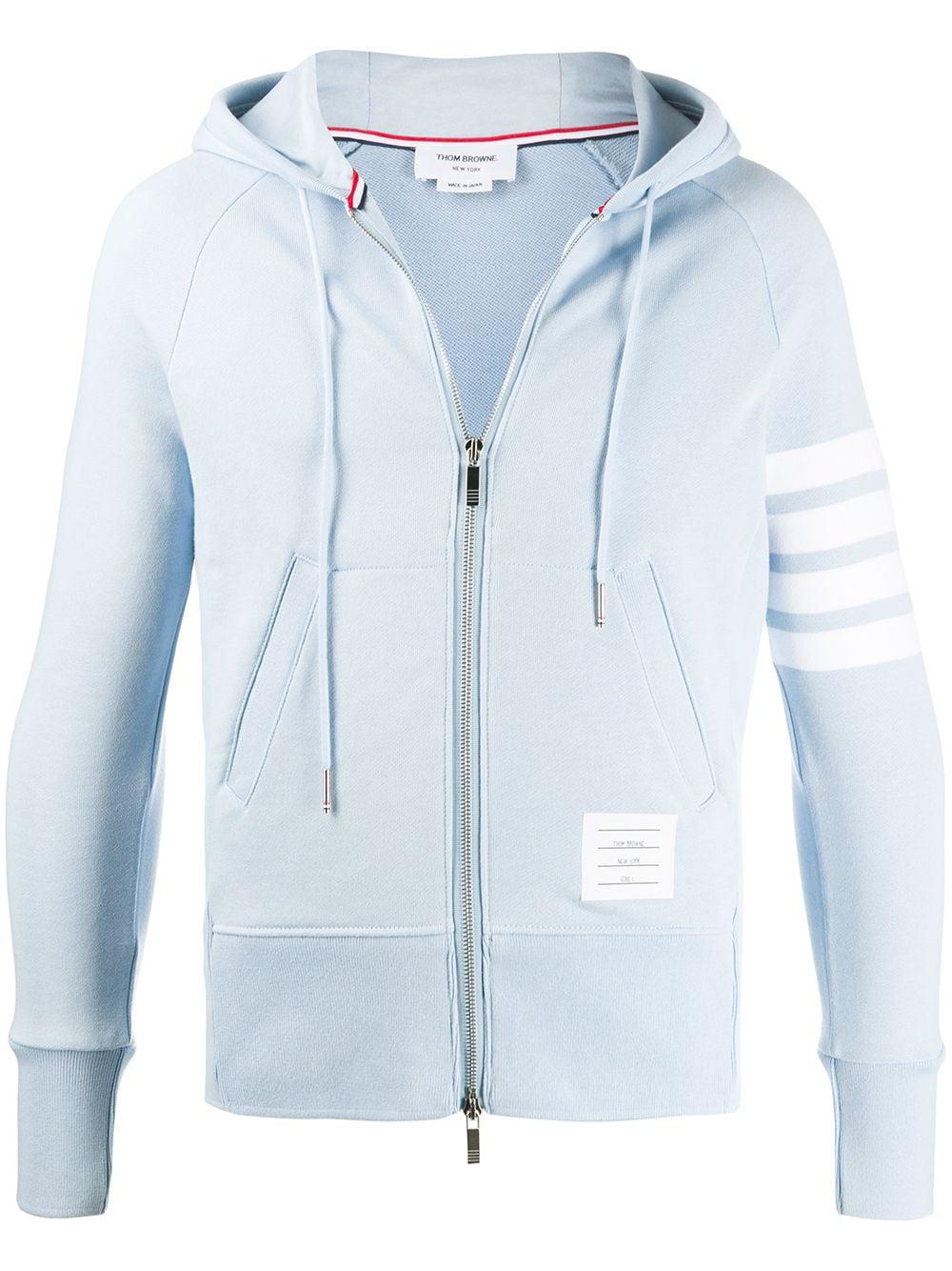 CLASSIC FULL ZIP HOODIE IN CLASSIC LOOPBACK W ENGINEERED 4 by THOM BROWNE