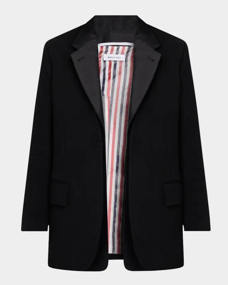 Cashmere-Silk Narrow Shoulder 2-In-1 Sportcoat by THOM BROWNE
