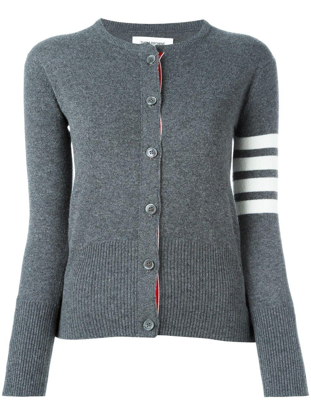 Classic cashmere 4-bar V-neck cardigan by THOM BROWNE