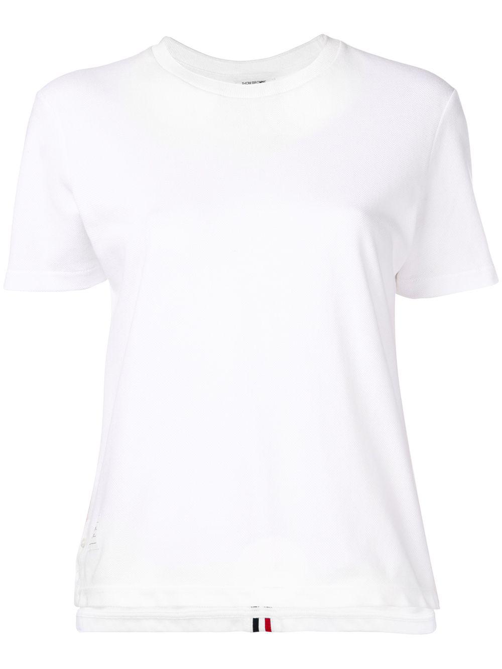 Classic piqué stripe tee by THOM BROWNE