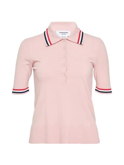 Exclusive stripe-trims polo shirt by THOM BROWNE