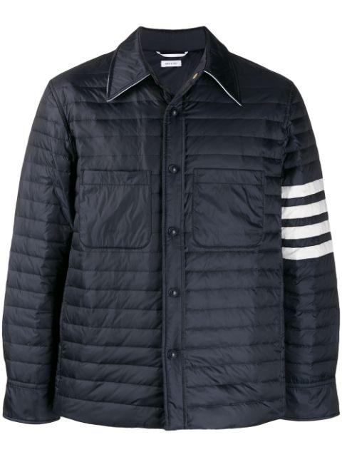 Fine Quilt Down Fill 4 Bar Shirt Jacket by THOM BROWNE