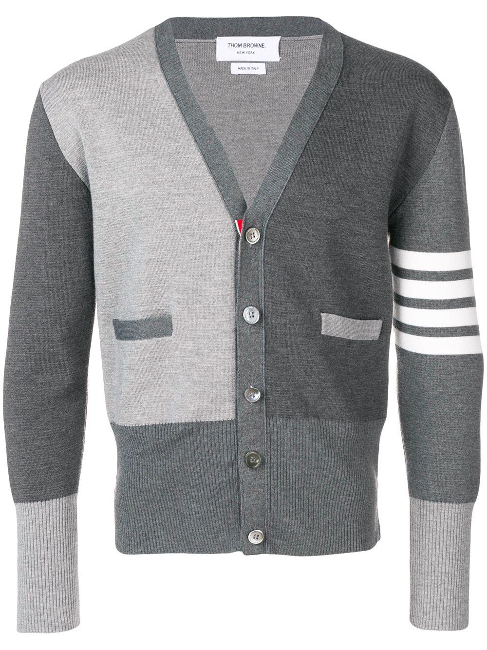 Fun-Mix merino cardigan by THOM BROWNE