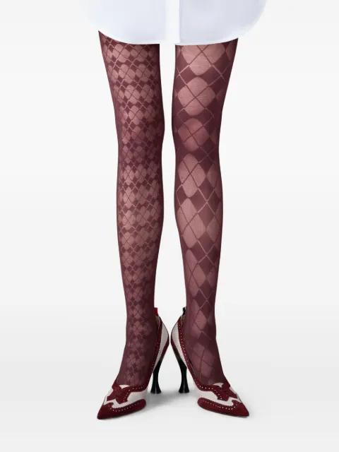Funmix argyle sheer tights by THOM BROWNE