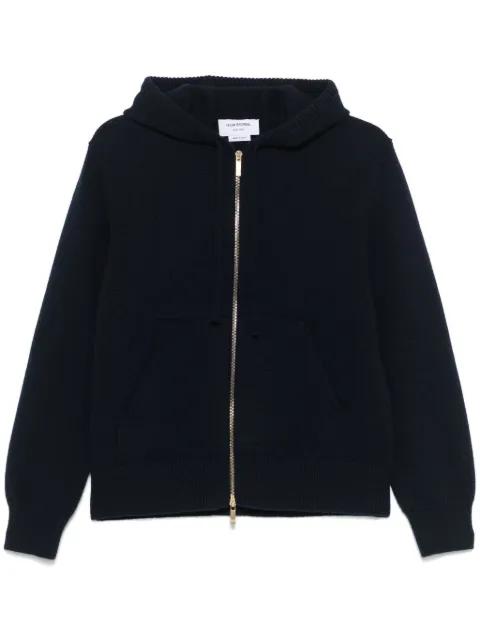 Geese-intarsia zipped hoodie by THOM BROWNE