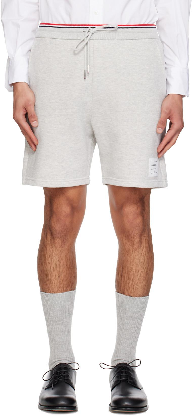 Gray Pique Loopback Sweat Shorts by THOM BROWNE