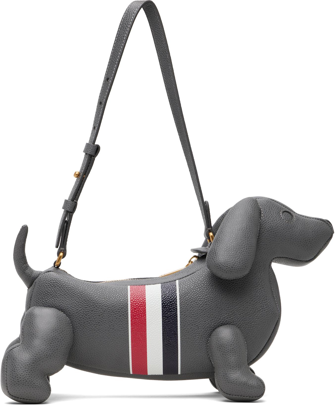 Gray RWB Stripe Baby Hector Bag by THOM BROWNE