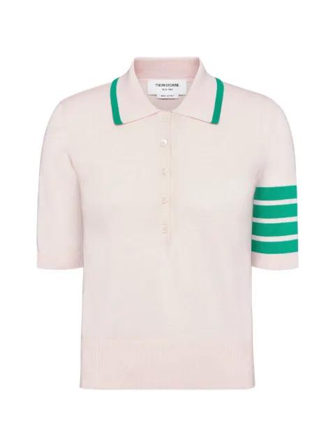 Hector intarsia 4-bar polo top by THOM BROWNE