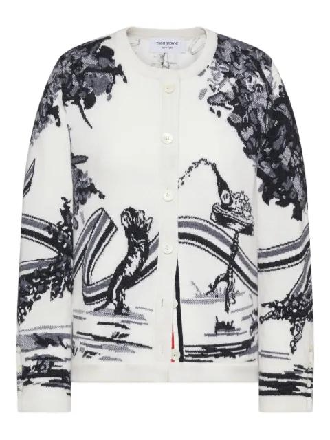 Hector intarsia toile cardigan by THOM BROWNE