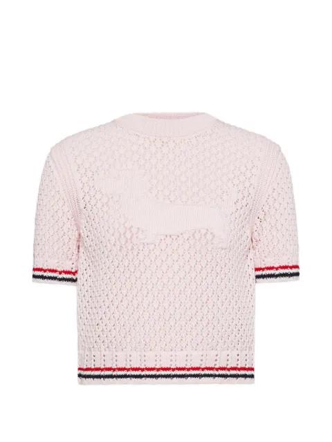 Hector pointelle-stitch T-shirt by THOM BROWNE