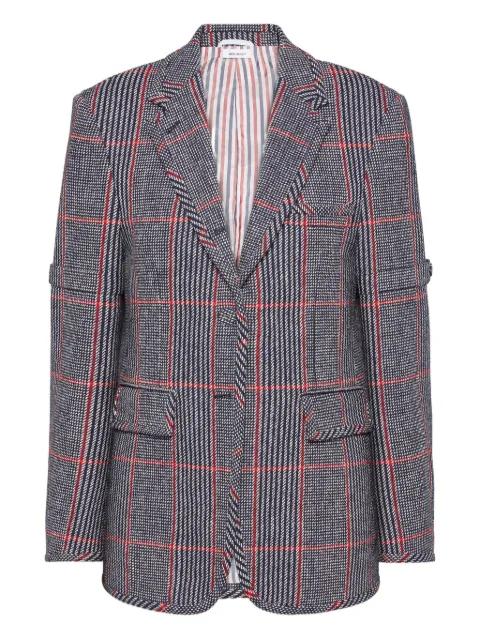 Hunting tweed armband checked blazer by THOM BROWNE