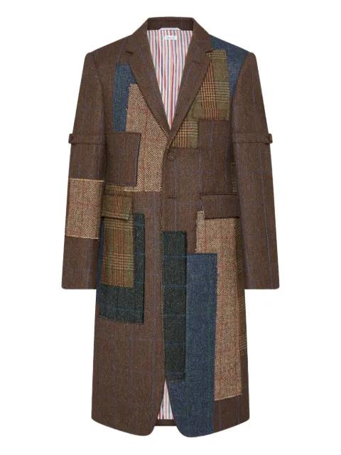 Hunting tweed patchwork coat by THOM BROWNE