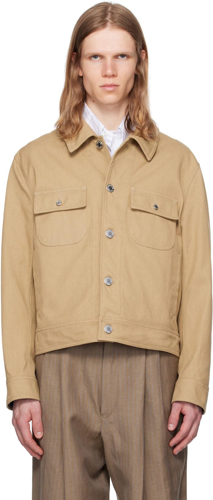Khaki Backstrap Utility Jacket by THOM BROWNE